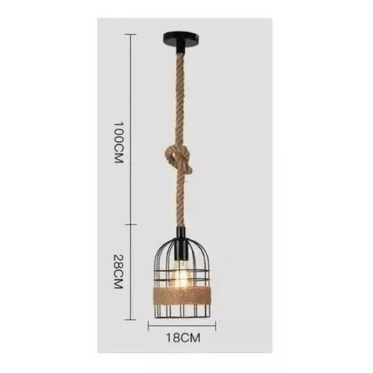 2 Lamparas Rustica Vintage Jaula Cuerda